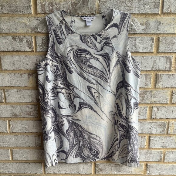 Athleta Zephyr Refined Sleeveless Marble Gray/Blue Tank Top Size S. - Picture 1 of 9